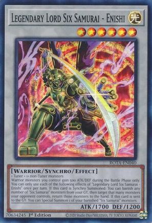 Legendary Lord Six Samurai - Enishi (ROTA-EN040) - Rage of the Abyss 1st Edition - Premium Yugioh Single from Konami - Just $0.25! Shop now at Game Crave Tournament Store