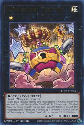 Mimighoul Throne (ROTA-EN094) - Rage of the Abyss 1st Edition - Premium Yugioh Single from Konami - Just $0.70! Shop now at Game Crave Tournament Store