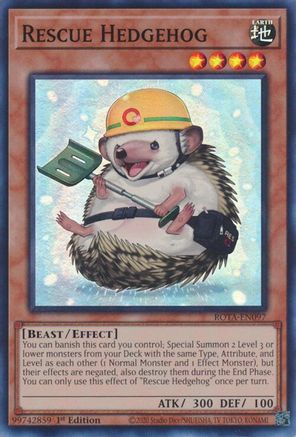Rescue Hedgehog (ROTA-EN097) - Rage of the Abyss 1st Edition - Premium Yugioh Single from Konami - Just $0.25! Shop now at Game Crave Tournament Store