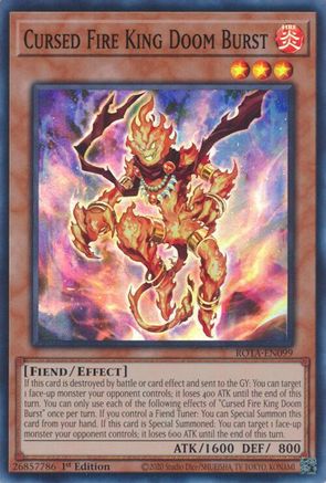 Cursed Fire King Doom Burst (ROTA-EN099) - Rage of the Abyss 1st Edition - Premium Yugioh Single from Konami - Just $0.25! Shop now at Game Crave Tournament Store