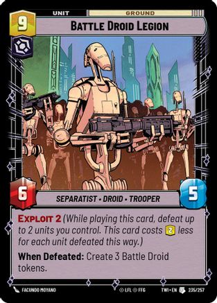Battle Droid Legion (235/257) - Twilight of the Republic Foil - Premium Star Wars: Unlimited Single from Twilight of the Republic - Just $0.08! Shop now at Game Crave Tournament Store