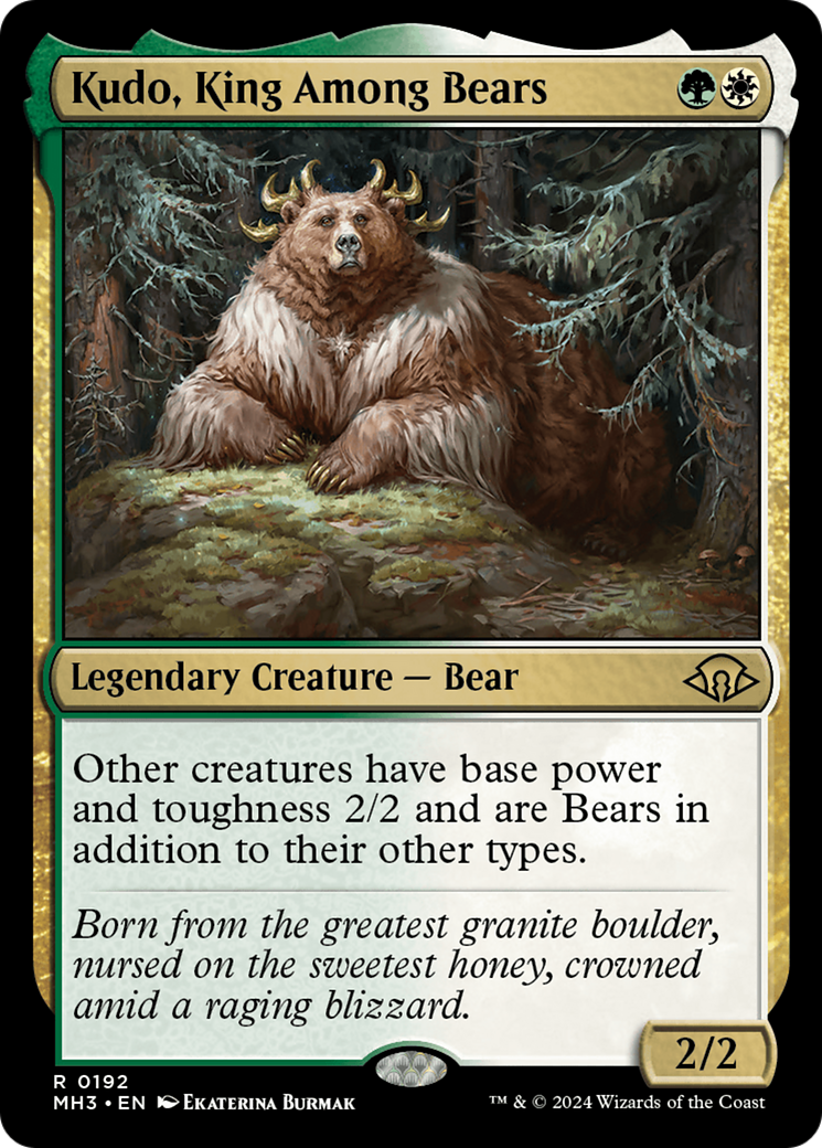 Kudo, King Among Bears (MH3-192) - Modern Horizons 3 - Premium MTG Single from Wizards of the Coast - Just $0.25! Shop now at Game Crave Tournament Store