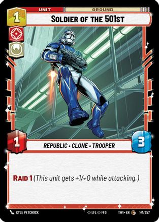 Soldier of the 501st (141/257) - Twilight of the Republic Foil - Premium Star Wars: Unlimited Single from Twilight of the Republic - Just $0.09! Shop now at Game Crave Tournament Store