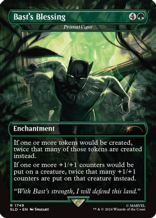 Primal Vigor (SLD-1749) - Secret Lair Drop / Bast's Blessing (Borderless) Foil - Premium MTG Single from Wizards of the Coast - Just $5.46! Shop now at Game Crave Tournament Store