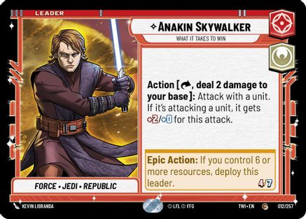 Anakin Skywalker - What it Takes to Win (012/257) - Twilight of the Republic - Premium Star Wars: Unlimited Single from Twilight of the Republic - Just $0.08! Shop now at Game Crave Tournament Store