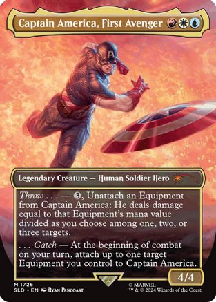 Captain America, First Avenger (SLD-1726) - Secret Lair Drop (Borderless) Foil - Premium MTG Single from Wizards of the Coast - Just $38.23! Shop now at Game Crave Tournament Store