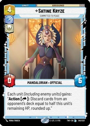 Satine Kryze - Committed to Peace (047/257) - Twilight of the Republic - Premium Star Wars: Unlimited Single from Twilight of the Republic - Just $0.29! Shop now at Game Crave Tournament Store
