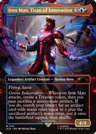 Iron Man, Titan of Innovation (SLD-1731) - Secret Lair Drop (Borderless) Foil - Premium MTG Single from Wizards of the Coast - Just $19.30! Shop now at Game Crave Tournament Store