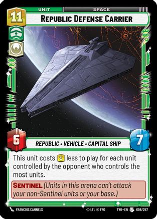 Republic Defense Carrier (098/257) - Twilight of the Republic - Premium Star Wars: Unlimited Single from Twilight of the Republic - Just $0.08! Shop now at Game Crave Tournament Store