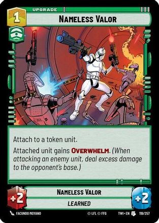 Nameless Valor (119/257) - Twilight of the Republic Foil - Premium Star Wars: Unlimited Single from Twilight of the Republic - Just $0.08! Shop now at Game Crave Tournament Store