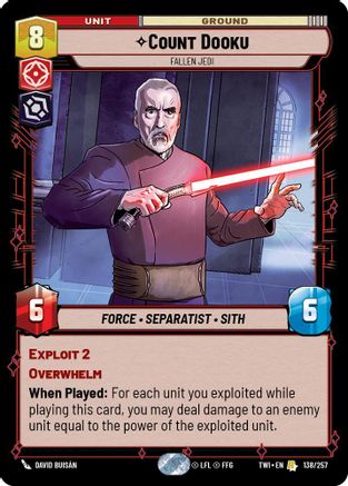 Count Dooku - Fallen Jedi (138/257) - Twilight of the Republic - Premium Star Wars: Unlimited Single from Twilight of the Republic - Just $0.13! Shop now at Game Crave Tournament Store