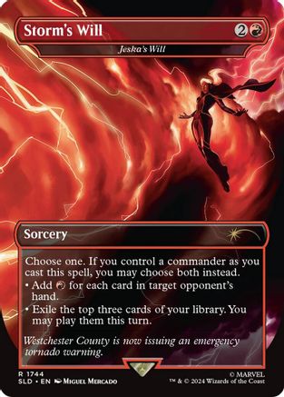 Jeska's Will (SLD-1744) - Secret Lair Drop / Storm's Will (Borderless) Foil - Premium MTG Single from Wizards of the Coast - Just $34.39! Shop now at Game Crave Tournament Store
