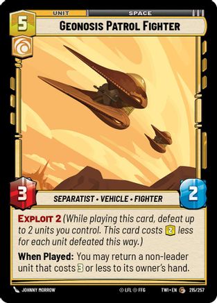 Geonosis Patrol Fighter (215/257) - Twilight of the Republic Foil - Premium Star Wars: Unlimited Single from Twilight of the Republic - Just $0.08! Shop now at Game Crave Tournament Store