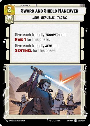 Sword and Shield Maneuver (250/257) - Twilight of the Republic Foil - Premium Star Wars: Unlimited Single from Twilight of the Republic - Just $0.08! Shop now at Game Crave Tournament Store