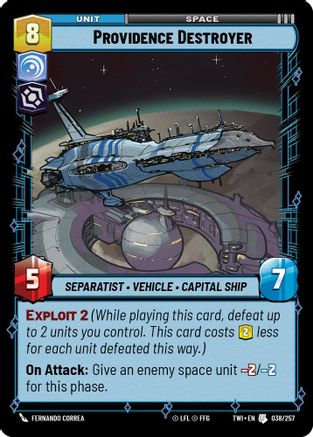 Providence Destroyer (038/257) - Twilight of the Republic Foil - Premium Star Wars: Unlimited Single from Twilight of the Republic - Just $0.08! Shop now at Game Crave Tournament Store