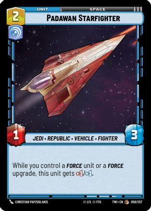 Padawan Starfighter (058/257) - Twilight of the Republic Foil - Premium Star Wars: Unlimited Single from Twilight of the Republic - Just $0.08! Shop now at Game Crave Tournament Store