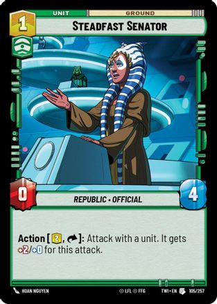 Steadfast Senator (105/257) - Twilight of the Republic Foil - Premium Star Wars: Unlimited Single from Twilight of the Republic - Just $0.08! Shop now at Game Crave Tournament Store