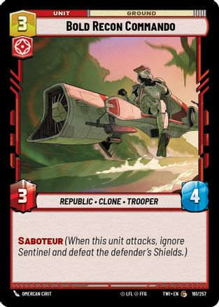 Bold Recon Commando (161/257) - Twilight of the Republic Foil - Premium Star Wars: Unlimited Single from Twilight of the Republic - Just $0.08! Shop now at Game Crave Tournament Store