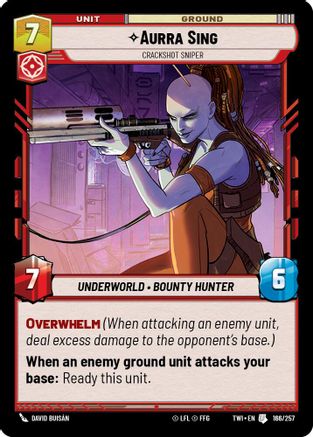 Aurra Sing - Crackshot Sniper (166/257) - Twilight of the Republic - Premium Star Wars: Unlimited Single from Twilight of the Republic - Just $0.08! Shop now at Game Crave Tournament Store