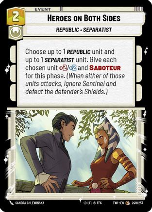 Heroes on Both Sides (249/257) - Twilight of the Republic Foil - Premium Star Wars: Unlimited Single from Twilight of the Republic - Just $0.08! Shop now at Game Crave Tournament Store