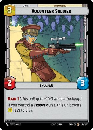 Volunteer Soldier (254/257) - Twilight of the Republic Foil - Premium Star Wars: Unlimited Single from Twilight of the Republic - Just $0.08! Shop now at Game Crave Tournament Store