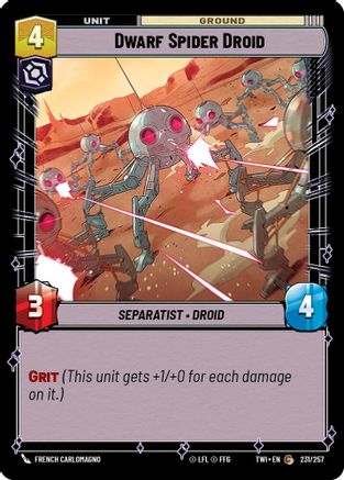 Dwarf Spider Droid (231/257) - Twilight of the Republic Foil - Premium Star Wars: Unlimited Single from Twilight of the Republic - Just $0.08! Shop now at Game Crave Tournament Store