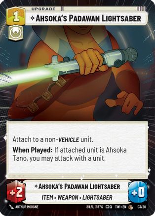 Ahsoka's Padawan Lightsaber (Hyperspace) (03/20) - Twilight of the Republic Weekly Play Promos - Premium Star Wars: Unlimited Single from Twilight of the Republic: Weekly Play Promos - Just $0.10! Shop now at Game Crave Tournament Store