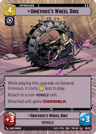 Grievous's Wheel Bike (Hyperspace) (06/20) - Twilight of the Republic Weekly Play Promos - Premium Star Wars: Unlimited Single from Twilight of the Republic: Weekly Play Promos - Just $0.08! Shop now at Game Crave Tournament Store