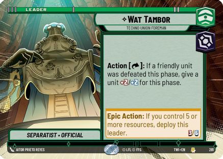 Wat Tambor - Techno Union Foreman (Hyperspace) (281) - Twilight of the Republic - Premium Star Wars: Unlimited Single from Twilight of the Republic - Just $0.10! Shop now at Game Crave Tournament Store