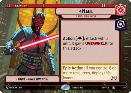 Maul - A Rival in Darkness (Hyperspace) (284) - Twilight of the Republic - Premium Star Wars: Unlimited Single from Twilight of the Republic - Just $0.08! Shop now at Game Crave Tournament Store