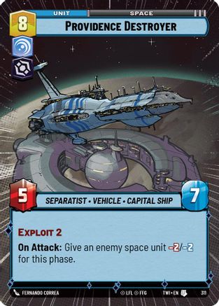 Providence Destroyer (Hyperspace) (311) - Twilight of the Republic - Premium Star Wars: Unlimited Single from Twilight of the Republic - Just $0.11! Shop now at Game Crave Tournament Store