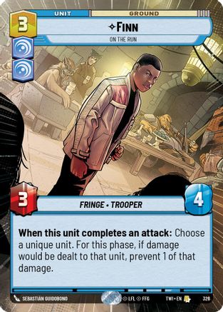 Finn - On the Run (Hyperspace) (326) - Twilight of the Republic - Premium Star Wars: Unlimited Single from Twilight of the Republic - Just $0.21! Shop now at Game Crave Tournament Store