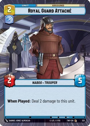 Royal Guard Attache (Hyperspace) (332) - Twilight of the Republic Foil - Premium Star Wars: Unlimited Single from Twilight of the Republic - Just $0.08! Shop now at Game Crave Tournament Store