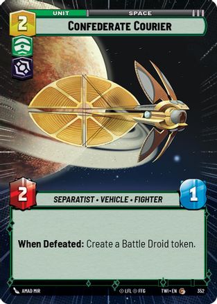 Confederate Courier (Hyperspace) (352) - Twilight of the Republic Foil - Premium Star Wars: Unlimited Single from Twilight of the Republic - Just $0.18! Shop now at Game Crave Tournament Store