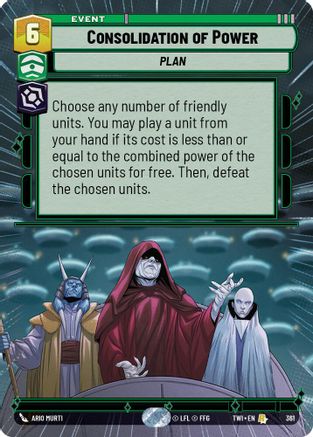 Consolidation of Power (Hyperspace) (361) - Twilight of the Republic Foil - Premium Star Wars: Unlimited Single from Twilight of the Republic - Just $0.80! Shop now at Game Crave Tournament Store
