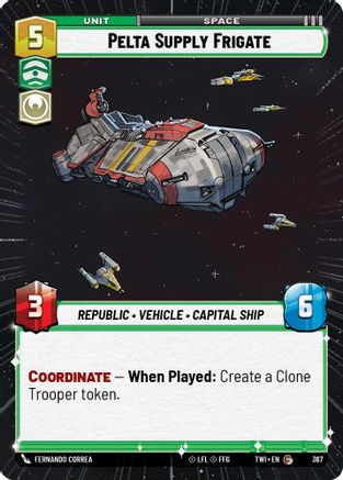 Pelta Supply Frigate (Hyperspace) (367) - Twilight of the Republic - Premium Star Wars: Unlimited Single from Twilight of the Republic - Just $0.08! Shop now at Game Crave Tournament Store