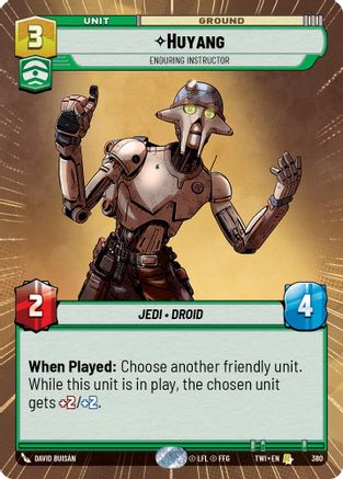 Huyang - Enduring Instructor (Hyperspace) (380) - Twilight of the Republic Foil - Premium Star Wars: Unlimited Single from Twilight of the Republic - Just $2.72! Shop now at Game Crave Tournament Store