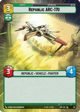 Republic ARC-170 (Hyperspace) (381) - Twilight of the Republic - Premium Star Wars: Unlimited Single from Twilight of the Republic - Just $0.08! Shop now at Game Crave Tournament Store