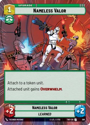 Nameless Valor (Hyperspace) (389) - Twilight of the Republic - Premium Star Wars: Unlimited Single from Twilight of the Republic - Just $0.08! Shop now at Game Crave Tournament Store