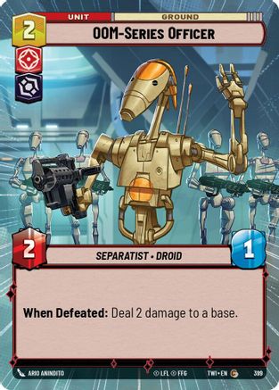 OOM-Series Officer (Hyperspace) (399) - Twilight of the Republic Foil - Premium Star Wars: Unlimited Single from Twilight of the Republic - Just $0.08! Shop now at Game Crave Tournament Store