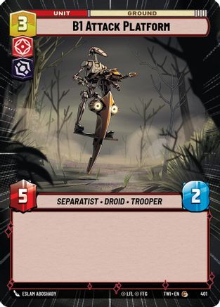 B1 Attack Platform (Hyperspace) (401) - Twilight of the Republic Foil - Premium Star Wars: Unlimited Single from Twilight of the Republic - Just $0.13! Shop now at Game Crave Tournament Store