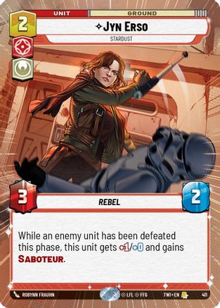 Jyn Erso - Stardust (Hyperspace) (411) - Twilight of the Republic - Premium Star Wars: Unlimited Single from Twilight of the Republic - Just $1.24! Shop now at Game Crave Tournament Store
