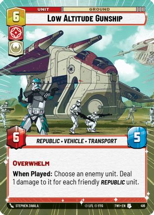 Low Altitude Gunship (Hyperspace) (416) - Twilight of the Republic - Premium Star Wars: Unlimited Single from Twilight of the Republic - Just $0.10! Shop now at Game Crave Tournament Store