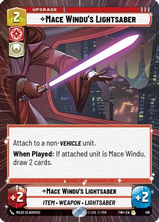Mace Windu's Lightsaber (Hyperspace) (419) - Twilight of the Republic - Premium Star Wars: Unlimited Single from Twilight of the Republic - Just $0.58! Shop now at Game Crave Tournament Store