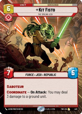Kit Fisto - The Smiling Jedi (Hyperspace) (432) - Twilight of the Republic - Premium Star Wars: Unlimited Single from Twilight of the Republic - Just $0.69! Shop now at Game Crave Tournament Store