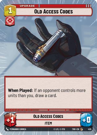 Old Access Codes (Hyperspace) (435) - Twilight of the Republic Foil - Premium Star Wars: Unlimited Single from Twilight of the Republic - Just $0.08! Shop now at Game Crave Tournament Store