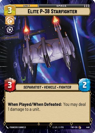 Elite P-38 Starfighter (Hyperspace) (446) - Twilight of the Republic Foil - Premium Star Wars: Unlimited Single from Twilight of the Republic - Just $0.45! Shop now at Game Crave Tournament Store