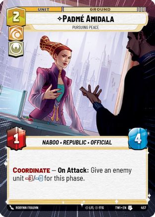 Padme Amidala - Pursuing Peace (Hyperspace) (457) - Twilight of the Republic - Premium Star Wars: Unlimited Single from Twilight of the Republic - Just $0.08! Shop now at Game Crave Tournament Store