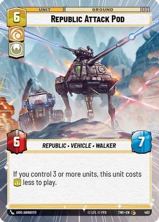 Republic Attack Pod (Hyperspace) (462) - Twilight of the Republic - Premium Star Wars: Unlimited Single from Twilight of the Republic - Just $0.08! Shop now at Game Crave Tournament Store