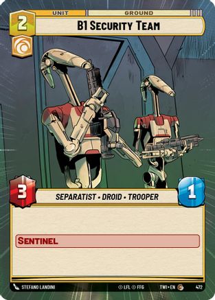 B1 Security Team (Hyperspace) (472) - Twilight of the Republic Foil - Premium Star Wars: Unlimited Single from Twilight of the Republic - Just $0.08! Shop now at Game Crave Tournament Store